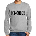 Men's Printed Graphic Sweatshirt Popular Words KNODEL Grey Marl