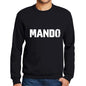 Mens Printed Graphic Sweatshirt Popular Words Mando Deep Black - Deep Black / Small / Cotton - Sweatshirts