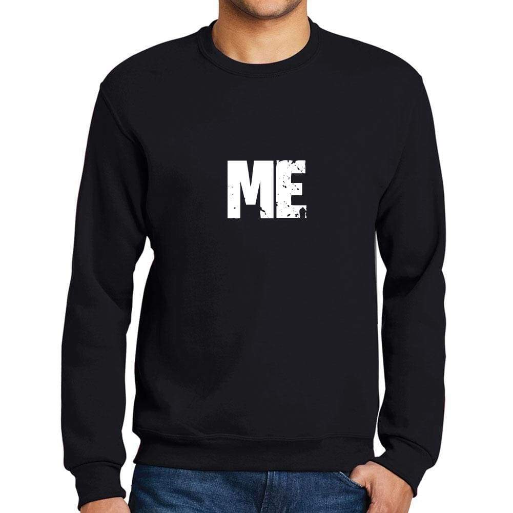 Mens Printed Graphic Sweatshirt Popular Words Me Deep Black - Deep Black / Small / Cotton - Sweatshirts