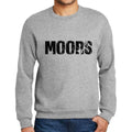 Men's Printed Graphic Sweatshirt Popular Words MOORS Grey Marl