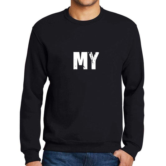 Mens Printed Graphic Sweatshirt Popular Words My Deep Black - Deep Black / Small / Cotton - Sweatshirts