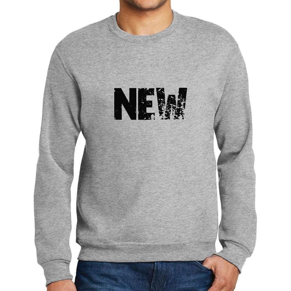 Mens Printed Graphic Sweatshirt Popular Words New Grey Marl - Grey Marl / Small / Cotton - Sweatshirts