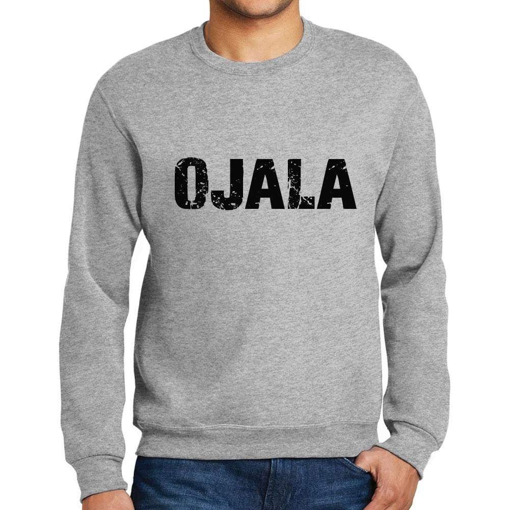 Mens Printed Graphic Sweatshirt Popular Words Ojala Grey Marl - Grey Marl / Small / Cotton - Sweatshirts