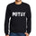 Mens Printed Graphic Sweatshirt Popular Words Potsy Deep Black - Deep Black / Small / Cotton - Sweatshirts