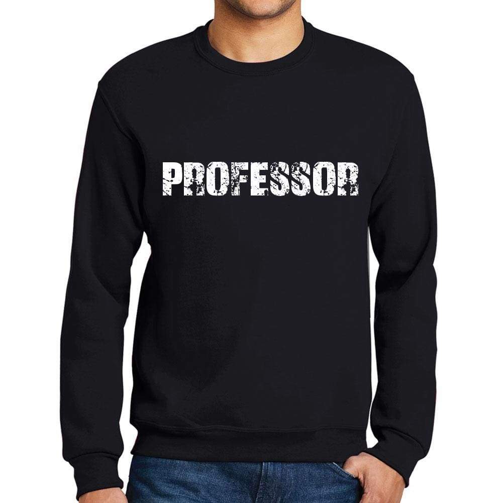 Mens Printed Graphic Sweatshirt Popular Words Professor Deep Black - Deep Black / Small / Cotton - Sweatshirts