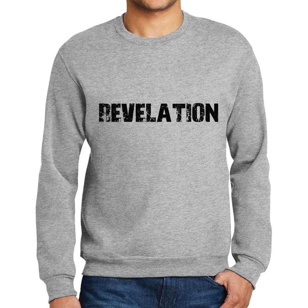 Mens Printed Graphic Sweatshirt Popular Words Revelation Grey Marl - Grey Marl / Small / Cotton - Sweatshirts