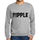 Mens Printed Graphic Sweatshirt Popular Words Ripple Grey Marl - Grey Marl / Small / Cotton - Sweatshirts