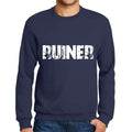 Men's Printed Graphic Sweatshirt Popular Words RUINER French Navy