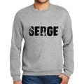 Men's Printed Graphic Sweatshirt Popular Words SERGE Grey Marl