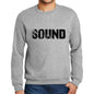 Mens Printed Graphic Sweatshirt Popular Words Sound Grey Marl - Grey Marl / Small / Cotton - Sweatshirts