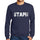 Mens Printed Graphic Sweatshirt Popular Words Staph French Navy - French Navy / Small / Cotton - Sweatshirts