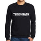 Mens Printed Graphic Sweatshirt Popular Words Throwback Deep Black - Deep Black / Small / Cotton - Sweatshirts