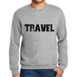 Men’s <span>Printed</span> <span>Graphic</span> Sweatshirt Popular Words TRAVEL Grey Marl - ULTRABASIC