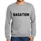 Mens Printed Graphic Sweatshirt Popular Words Vacation Grey Marl - Grey Marl / Small / Cotton - Sweatshirts