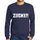 Mens Printed Graphic Sweatshirt Popular Words Zucker French Navy - French Navy / Small / Cotton - Sweatshirts