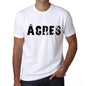 Mens Tee Shirt Vintage T Shirt Âcres X-Small White 00561 - White / Xs - Casual