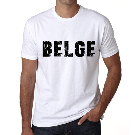 Mens Tee Shirt Vintage T Shirt Belge X-Small White 00561 - White / Xs - Casual