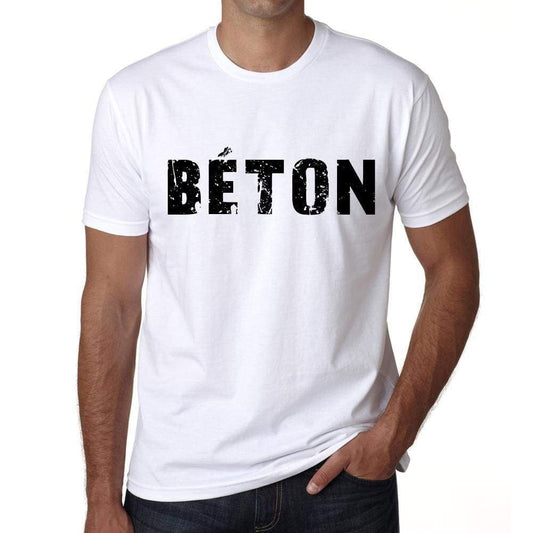 Mens Tee Shirt Vintage T Shirt Béton X-Small White 00561 - White / Xs - Casual