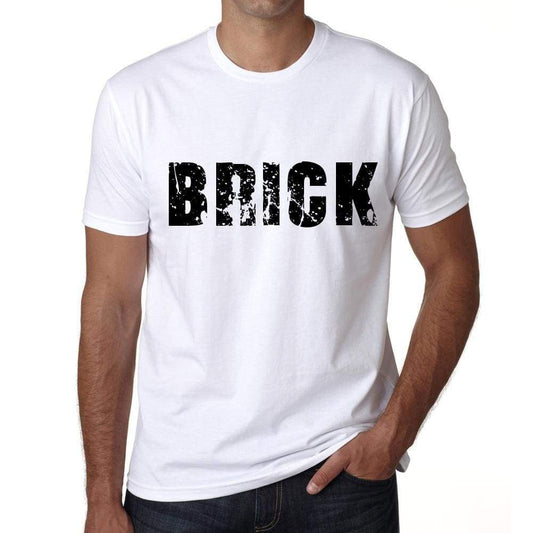 Mens Tee Shirt Vintage T Shirt Brick X-Small White 00561 - White / Xs - Casual