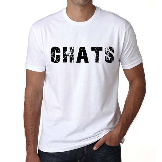 Mens Tee Shirt Vintage T Shirt Chats X-Small White 00561 - White / Xs - Casual