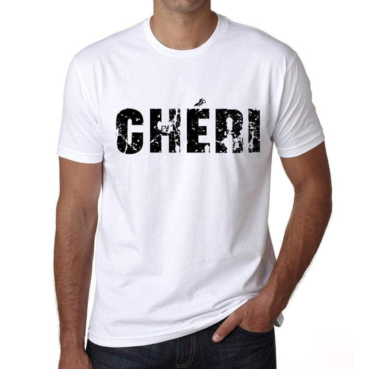 Mens Tee Shirt Vintage T Shirt Chéri X-Small White 00561 - White / Xs - Casual