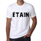 Mens Tee Shirt Vintage T Shirt Étain X-Small White 00561 - White / Xs - Casual