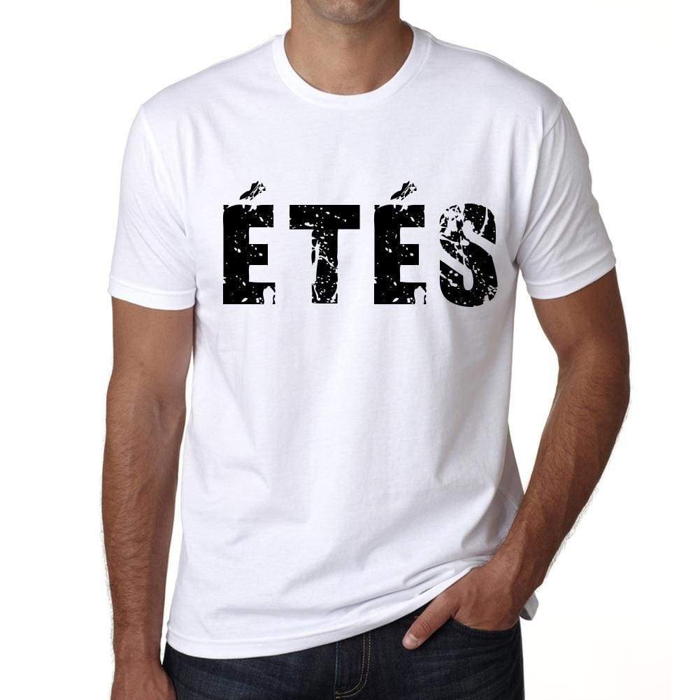 Mens Tee Shirt Vintage T Shirt Ètès X-Small White 00560 - White / Xs - Casual