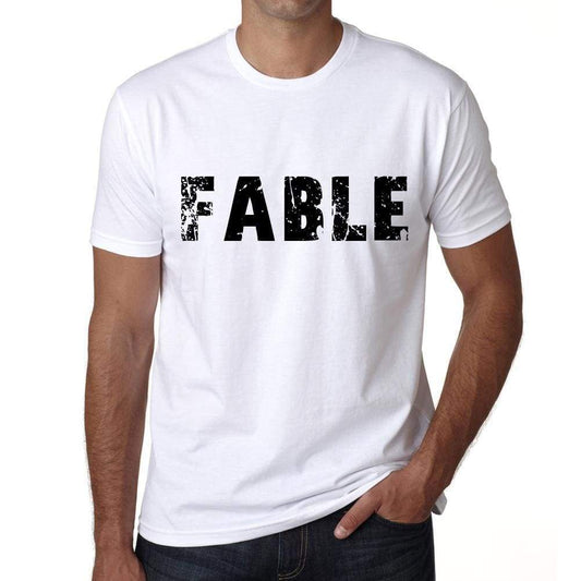 Mens Tee Shirt Vintage T Shirt Fable X-Small White 00561 - White / Xs - Casual