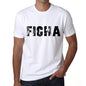 Mens Tee Shirt Vintage T Shirt Ficha X-Small White 00561 - White / Xs - Casual