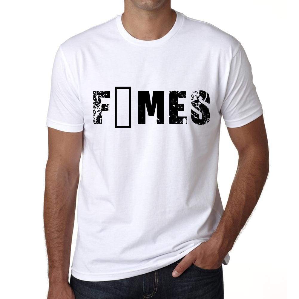 Mens Tee Shirt Vintage T Shirt Fîmes X-Small White 00561 - White / Xs - Casual