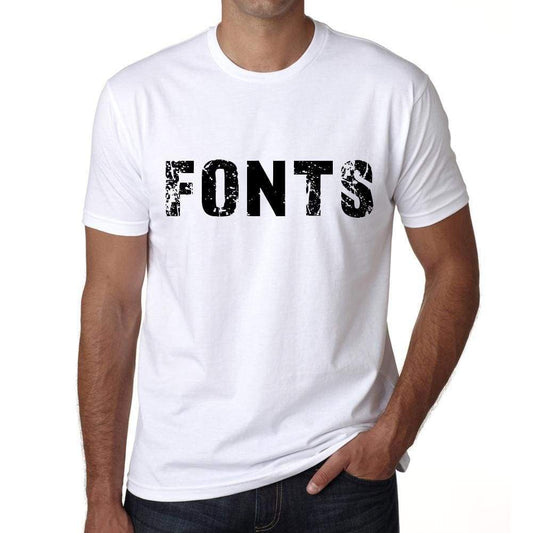 Mens Tee Shirt Vintage T Shirt Fonts X-Small White 00561 - White / Xs - Casual