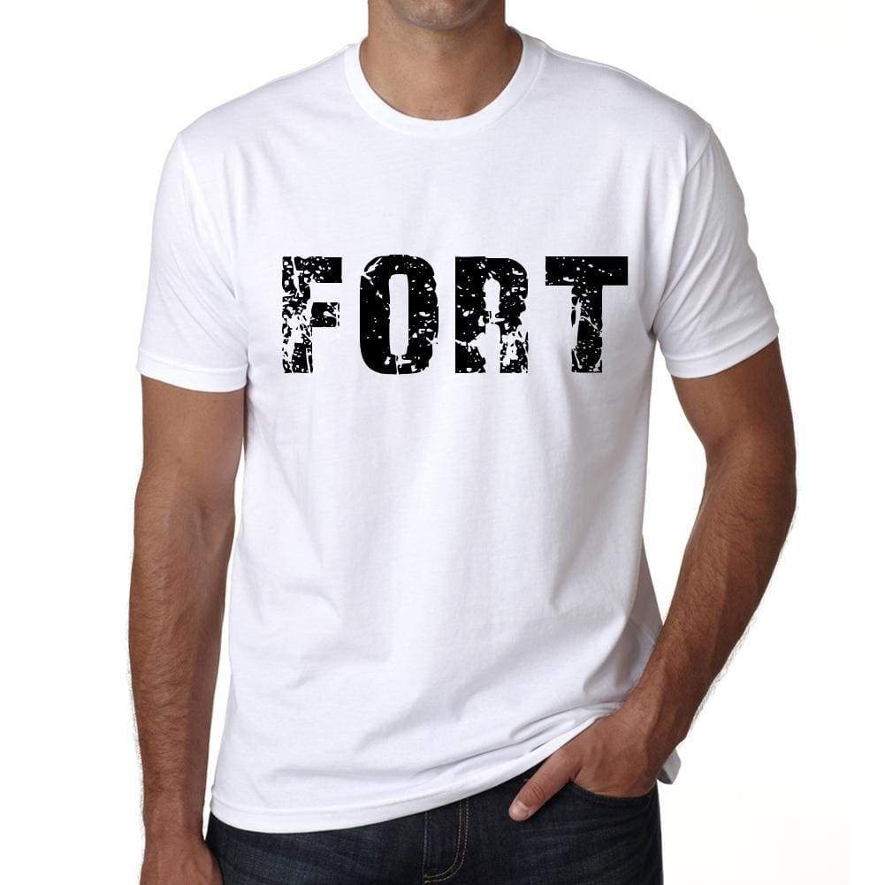 Mens Tee Shirt Vintage T Shirt Fort X-Small White 00560 - White / Xs - Casual