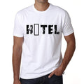 Men's Tee Shirt Vintage T shirt Hôtel X-Small White 00561