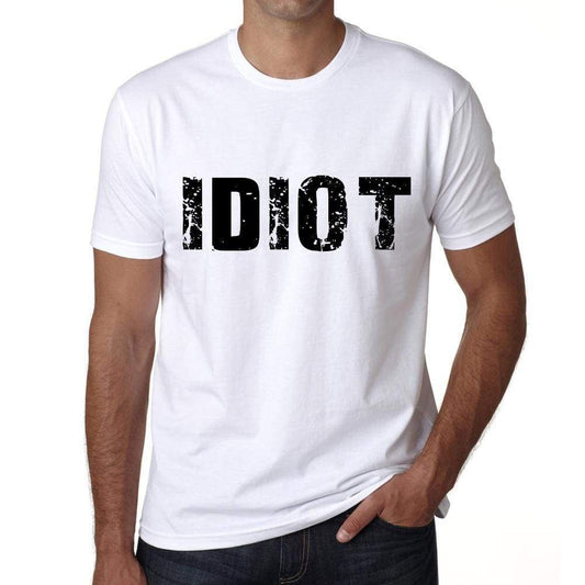 Mens Tee Shirt Vintage T Shirt Idiot X-Small White 00561 - White / Xs - Casual