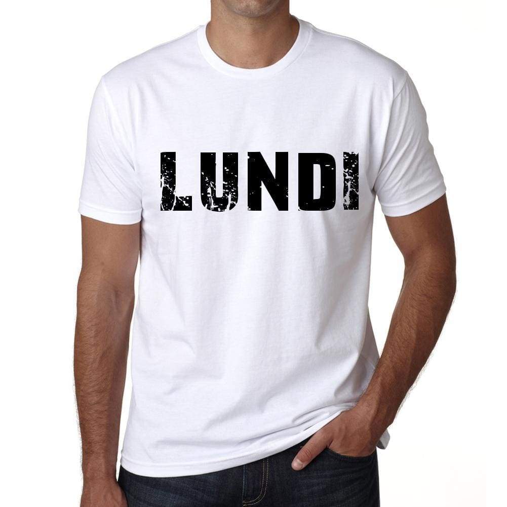 Mens Tee Shirt Vintage T Shirt Lundi X-Small White - White / Xs - Casual