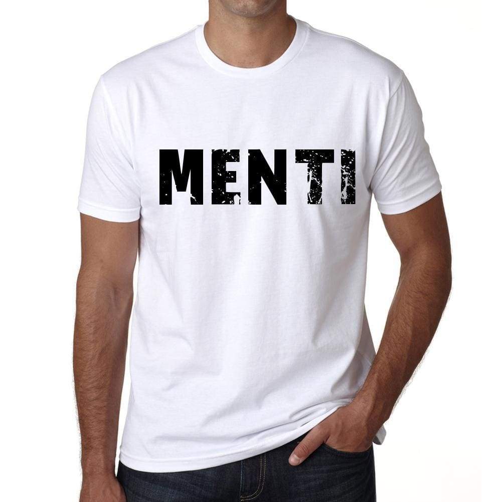 Mens Tee Shirt Vintage T Shirt Menti X-Small White - White / Xs - Casual