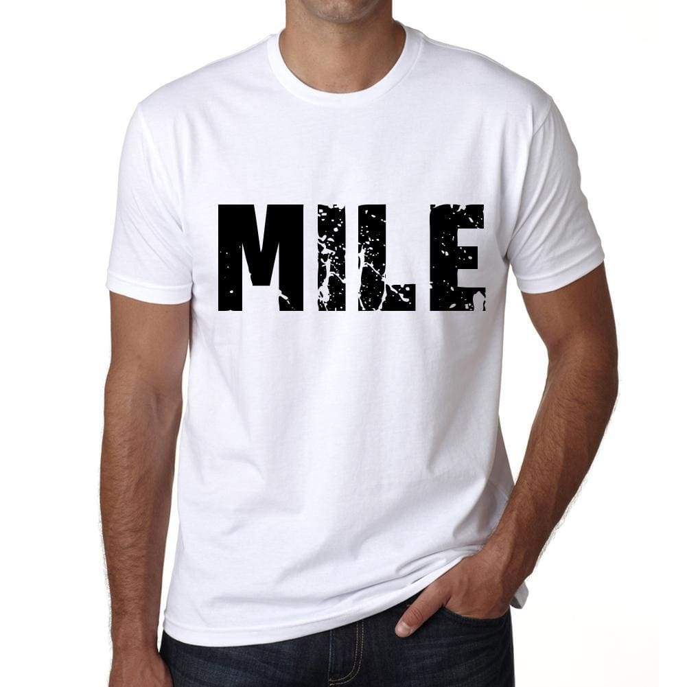 Mens Tee Shirt Vintage T Shirt Mile X-Small White 00560 - White / Xs - Casual