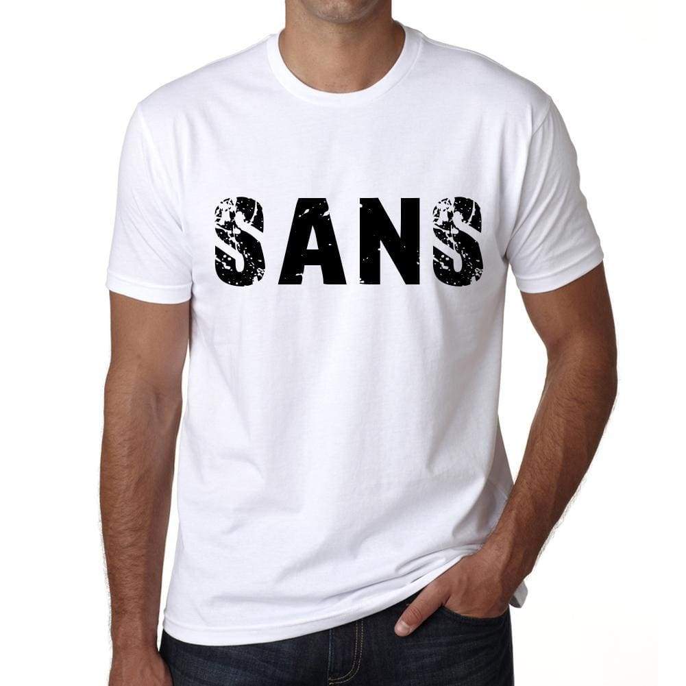 Mens Tee Shirt Vintage T Shirt Sans X-Small White 00560 - White / Xs - Casual