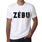 Mens Tee Shirt Vintage T Shirt Zèbu X-Small White 00560 - White / Xs - Casual