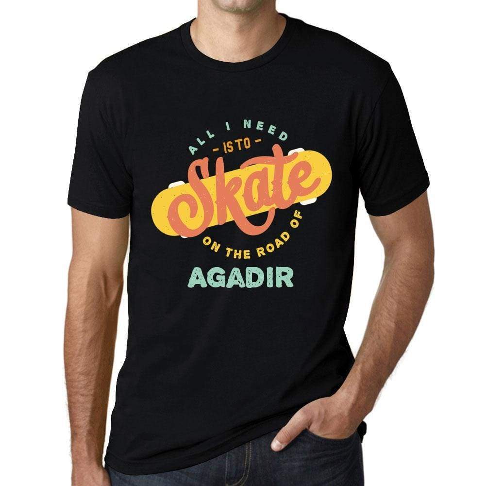 Mens Vintage Tee Shirt Graphic T Shirt Agadir Black - Black / Xs / Cotton - T-Shirt