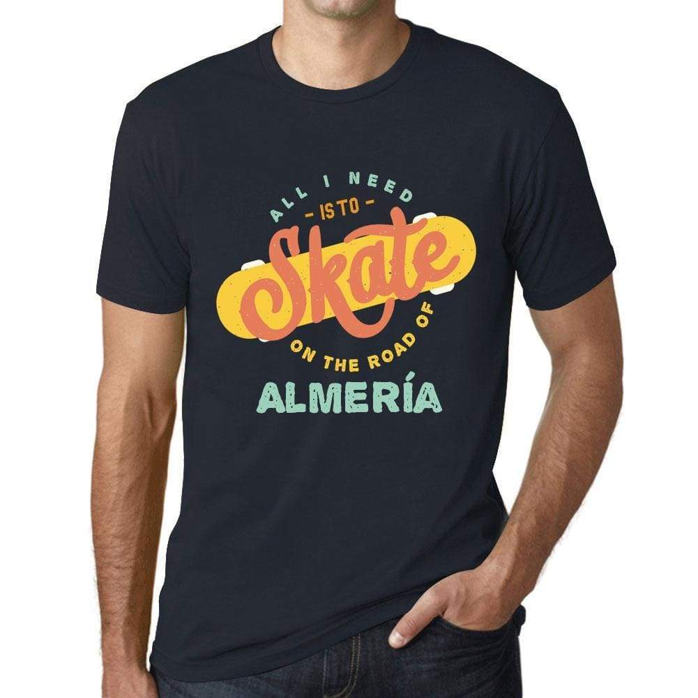 Mens Vintage Tee Shirt Graphic T Shirt Almería Navy - Navy / Xs / Cotton - T-Shirt