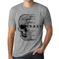 Mens Vintage Tee Shirt Graphic T Shirt Anxiety Skull Crazy Grey Marl - Grey Marl / Xs / Cotton - T-Shirt