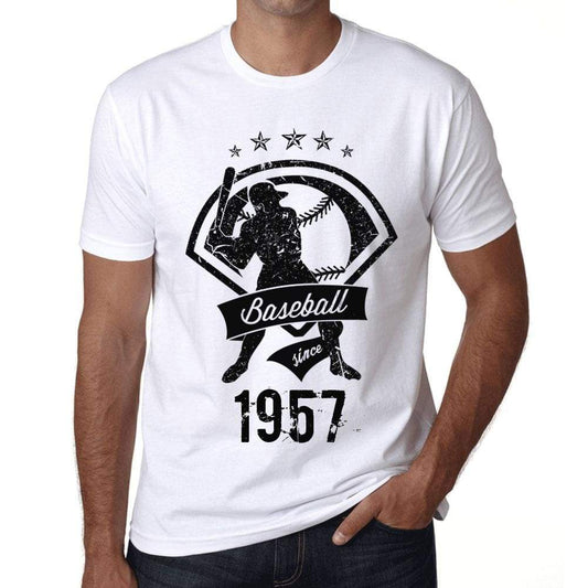 Mens Vintage Tee Shirt Graphic T Shirt Baseball Since 1957 White - White / Xs / Cotton - T-Shirt