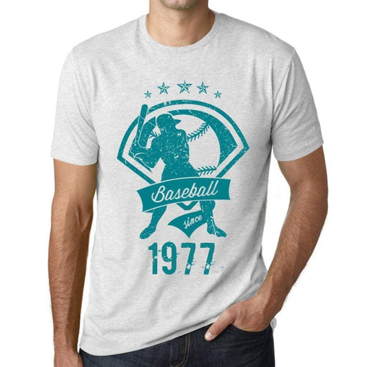 Mens Vintage Tee Shirt Graphic T Shirt Baseball Since 1977 Vintage White - Vintage White / Xs / Cotton - T-Shirt