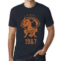 Men's Vintage Tee Shirt Graphic T shirt Baseball Since 1987 Navy