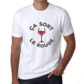 Men's Vintage Tee Shirt Graphic T shirt Ça Sort le Rouge White