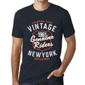Men's Vintage Tee Shirt Graphic T shirt Genuine Riders 1961 Navy