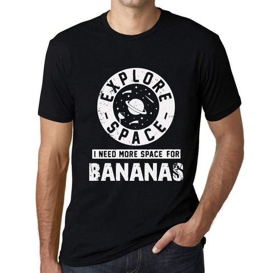 Mens Vintage Tee Shirt Graphic T Shirt I Need More Space For Bananas Deep Black White Text - Deep Black / Xs / Cotton - T-Shirt