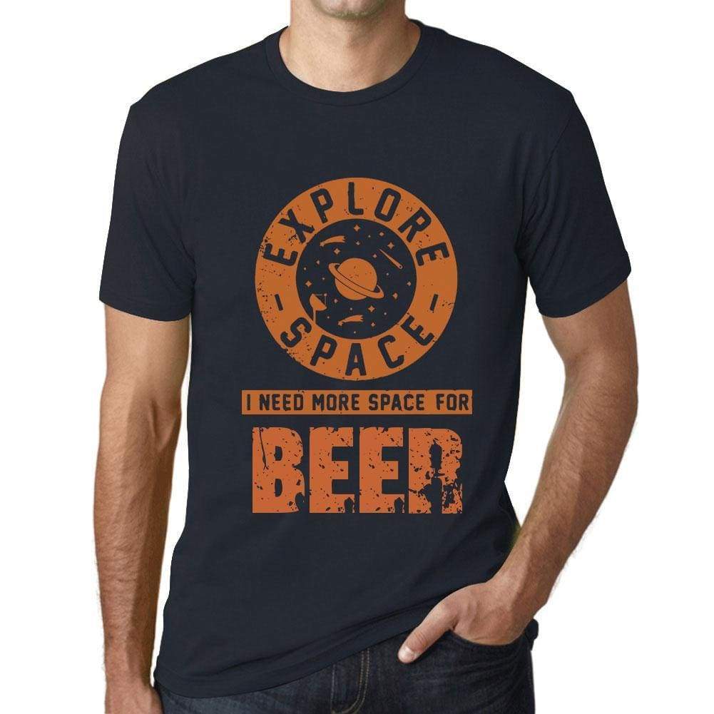 Mens Vintage Tee Shirt Graphic T Shirt I Need More Space For Beer Navy - Navy / Xs / Cotton - T-Shirt