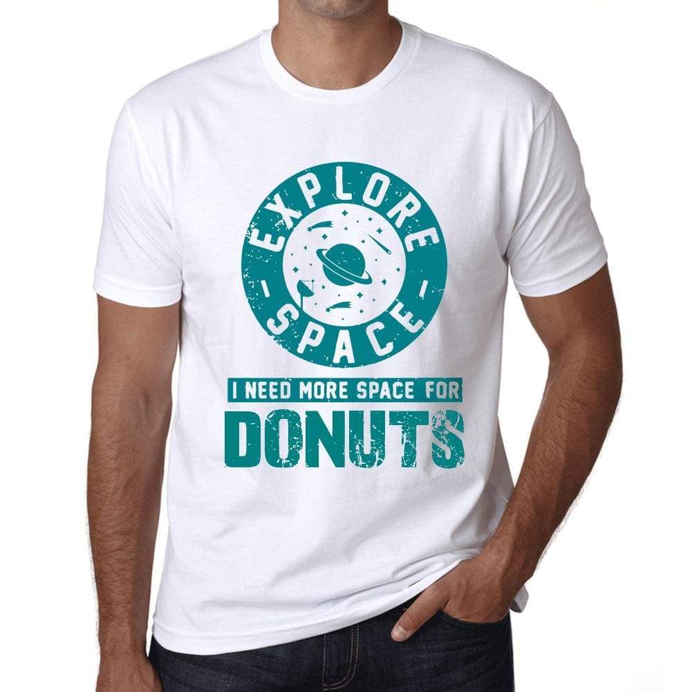 Mens Vintage Tee Shirt Graphic T Shirt I Need More Space For Donuts White - White / Xs / Cotton - T-Shirt